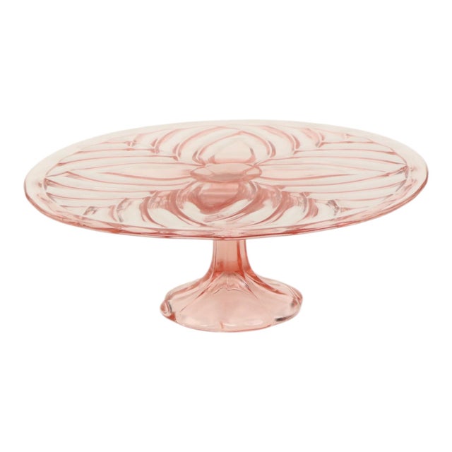 Art Deco Pink Cake Plate from Val Saint Lambert, 1930s For Sale - Image 15 of 15