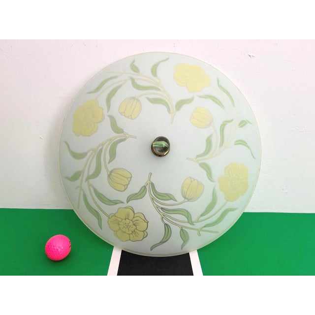 Arts & Crafts Floral Flush Light, C1940s For Sale - Image 12 of 18