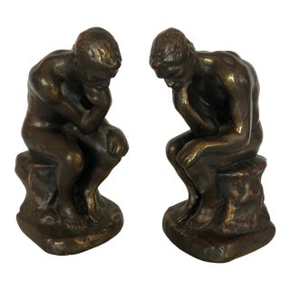 Bronze Clad Male Nude Bookends For Sale
