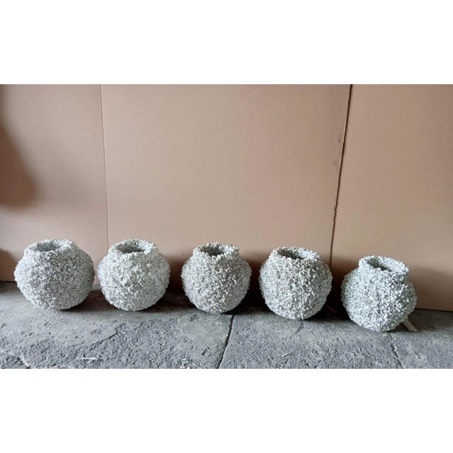 Vintage White Barnacle Shell Pot For Sale - Image 9 of 9