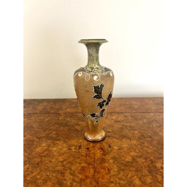 Fantastic quality antique Doulton vase having a fantastic quality Dolton stoneware vase with stunning decoration to the...