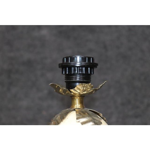 20th C. Pair Anthony Redmile Style Hollywood Regency Brass Mounted Horn Lamps For Sale In Philadelphia - Image 6 of 11
