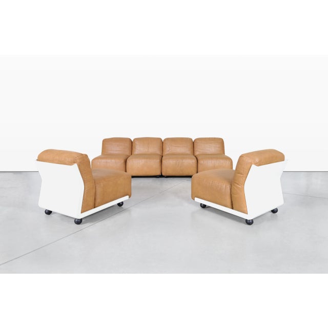 1970s Mid-Century Modern "Amanta 24" Leather Modular Sofa by Mario Bellini for C&b Italia For Sale - Image 5 of 12