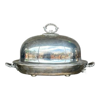 Vintage Regency Plate Dome Warming Tray For Sale
