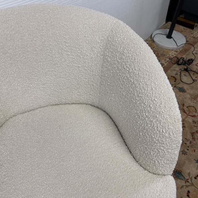 Goop for Cb2 Gwyneth Swivel Chair, Ivory Boucle For Sale - Image 12 of 12