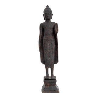 Southeast Asian Standing Buddha Bronze Sculpture For Sale