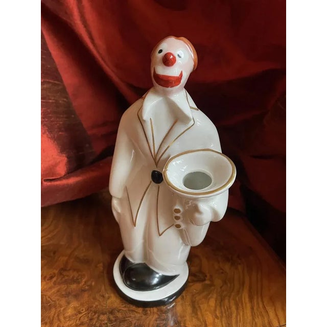 White Art Deco Porcelain Figure Clown from Robj, France, 1920s For Sale - Image 8 of 13