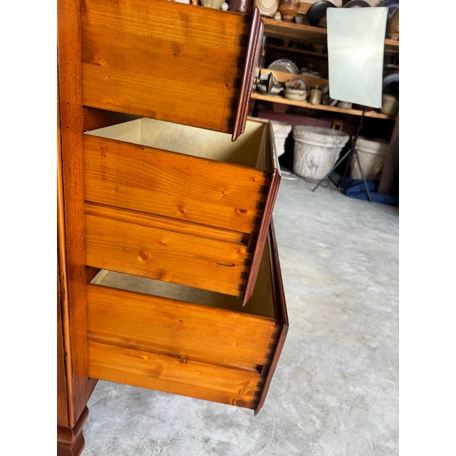 Vintage Italian Solid Cherry Wood Seven Drawers Dresser For Sale - Image 9 of 12