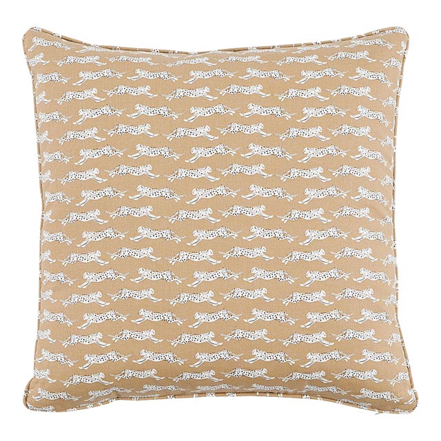 Leaping Leopards 18" Pillow For Sale