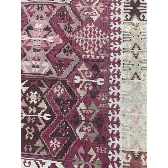 Mid 19th Century Antique Turkish Kilim, Fragment, as Is, C-1900's 2'6" X 7'2" For Sale - Image 5 of 7