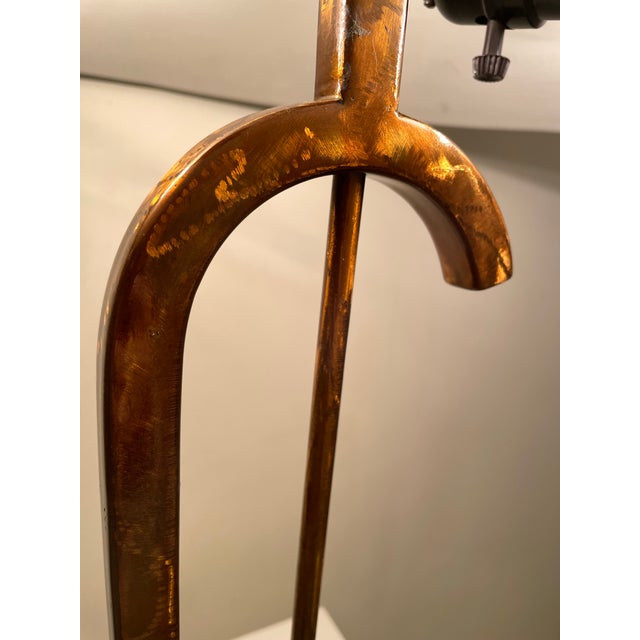 Vintage 1970s Modernist Geometric Sculptural Table Lamp With Travertine Base. For Sale In Chicago - Image 6 of 10