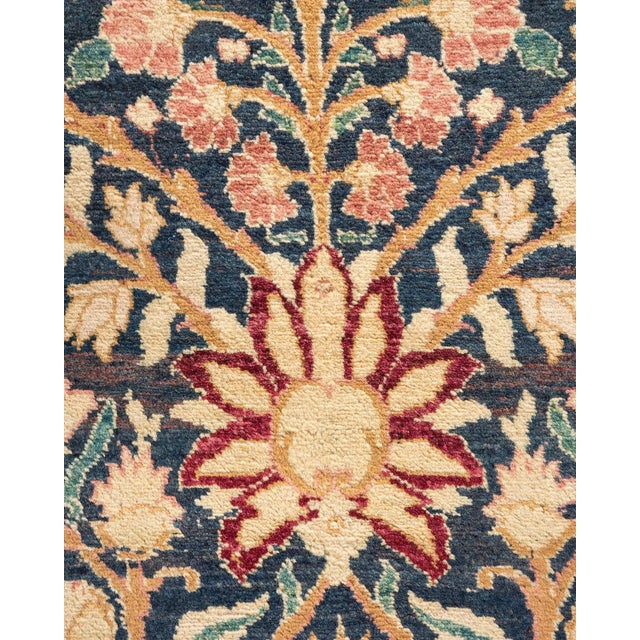 Traditional Mogul Collection Hand-Knotted Area Rug - Blue 8' 1" x 10' 5" For Sale - Image 3 of 9