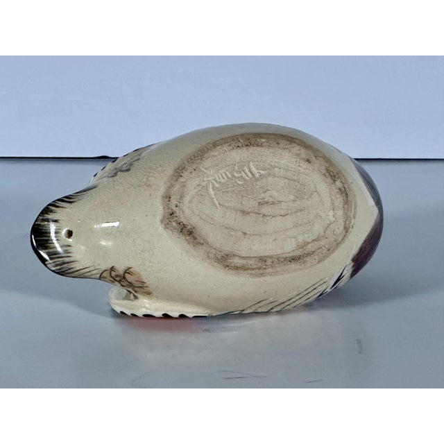 Ceramic Early 20th Century Kutani Satsuma Mandarin Duck Figurine by Ito Tozan, Rare For Sale - Image 7 of 10