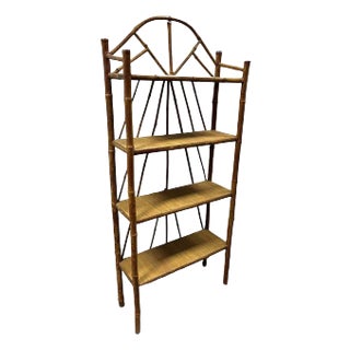 1900s Late Victorian Aesthetic Movement Tiger Bamboo & Grass Matt Chippendale Shelf For Sale