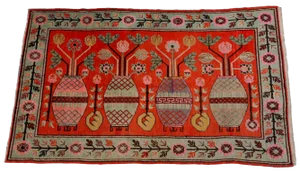 Antique Hand Knoted Khotan Samarkand Rug, 1920s