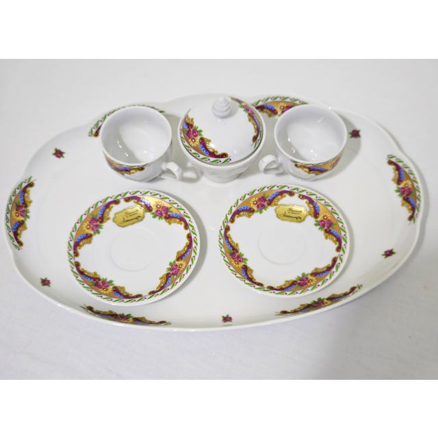 1950s Porcelain Coffee Service from Limoges, France, 1960s, Set of 6 For Sale - Image 5 of 11