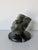 1980s 1980’s Vintage Carved Green Marble Abstract Sculpture on Black Marble Base, Unsigned For Sale - Image 5 of 12