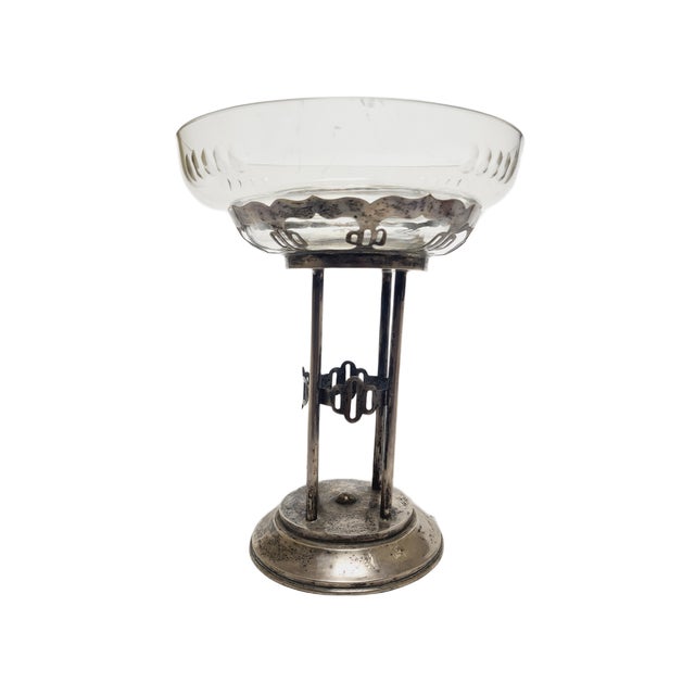 Art Deco Polish Silver Crystal Bowl on Stand, 1930s For Sale - Image 17 of 18