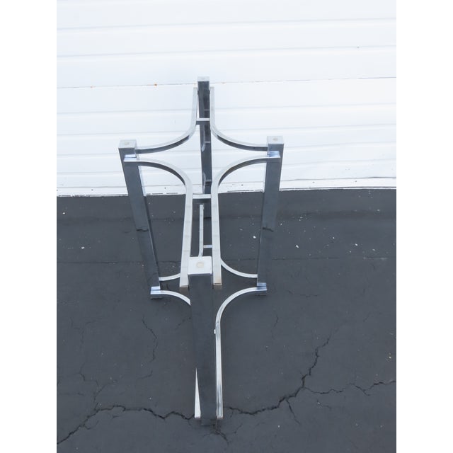 Hollywood Regency Chrome Glass Top Dining Table 6430 For Sale - Image 15 of 18