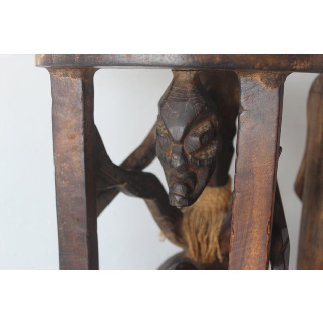 Vintage African Figural Carved Tables-a Pair For Sale - Image 16 of 18