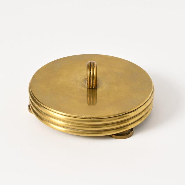 Art deco style box made of solid brass. Made in Germany in 1930s/40s.