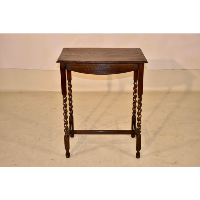 Brown Circa 1900 Edwardian Oak Side Table From England For Sale - Image 8 of 11