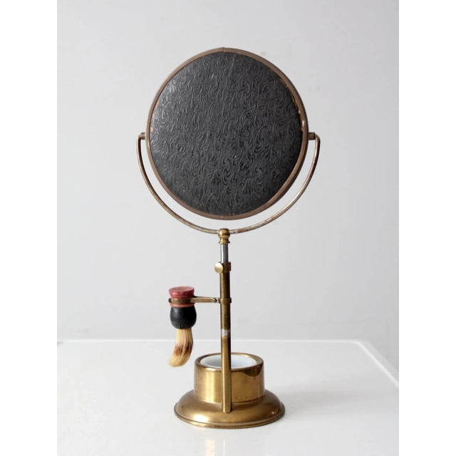 Antique Brass Shaving Mirror Set For Sale - Image 10 of 13