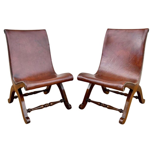 Set of Spanish Oak Side Chairs by Pierre Lottier for Valenti, 1950s For Sale - Image 10 of 18