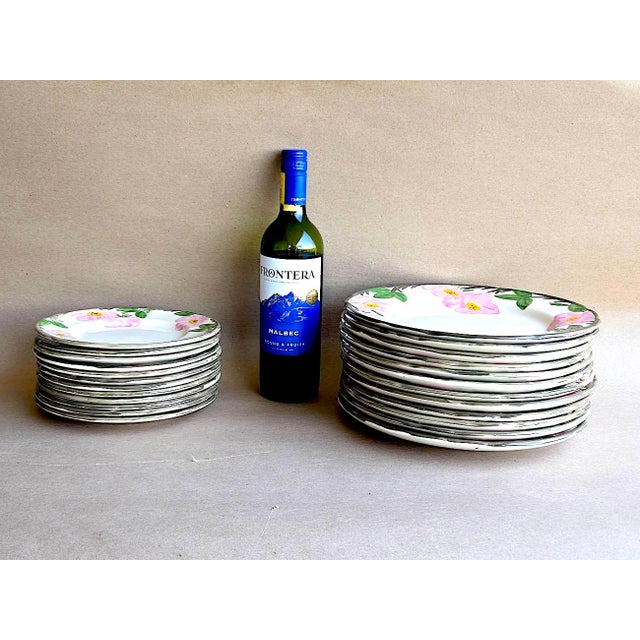 Vintage Franciscan Desert Rose Dinner and Salad Plates Made in England, 24 Pieces For Sale In Miami - Image 6 of 17