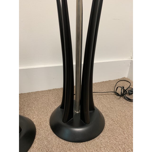 Vintage Black Lacquered Saber Table Lamps - a Pair For Sale - Image 4 of 7