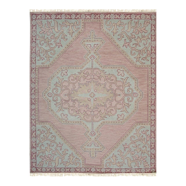 10x14 Lydia Oriental Coral Traditional Medallion Hand Knotted Wool Carpet Rug For Sale