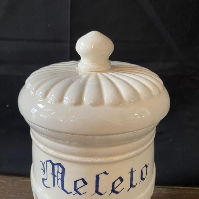 Antique Italian Apothecary Jar Venetian Meleto Porcelain Urn Large For Sale - Image 4 of 10