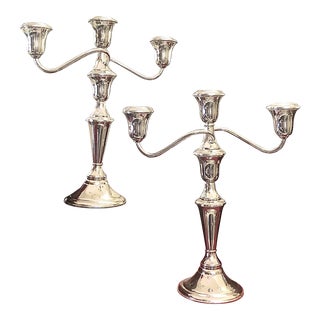 Vintage Reed and Barton Sterling Convertible Candelabras - Set of 2 For Sale