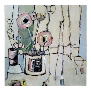 Abstract Expressionist Still Life, Oil Painting Title:"Holding Hands" by Lynn Christian. 2025 For Sale
