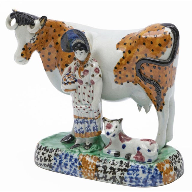 Yorkshire Prattware Figures of Cows With Attendants For Sale - Image 10 of 10