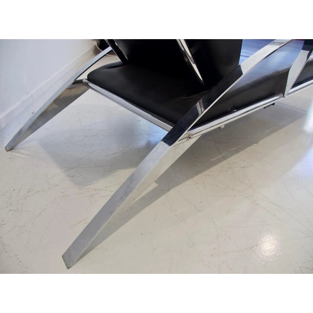 Vintage Black Leather & Steel Chaise Lounge by Massimo Iosa Ghini for Moroso For Sale - Image 9 of 16