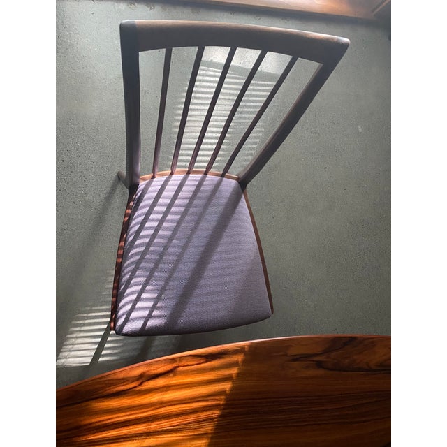 Wood Set of 4 Mid-Century Modern Walnut Spindle-Back Dining Chairs For Sale - Image 7 of 7