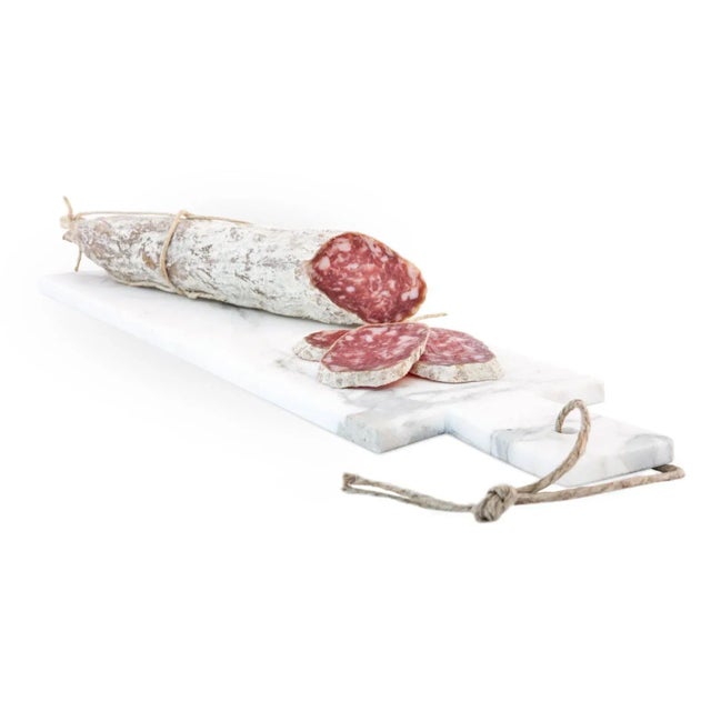 Contemporary White Carrara Marble Cutting Board, Long For Sale - Image 3 of 6