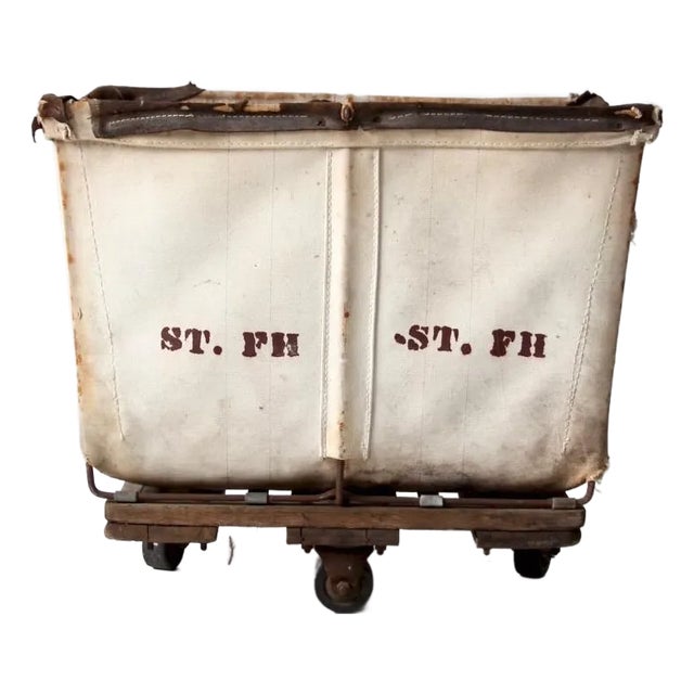 Vintage Dandux Industrial Laundry Cart For Sale