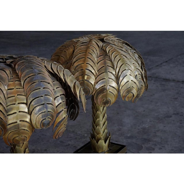 Metal Palm Tree Table Lamps by Christian Techoueyres for Maison Jansen, France, 1970s, Set of 2 For Sale - Image 7 of 10