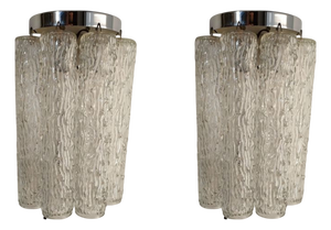 Murano Glass Wall Lights from Venini, Set of 2