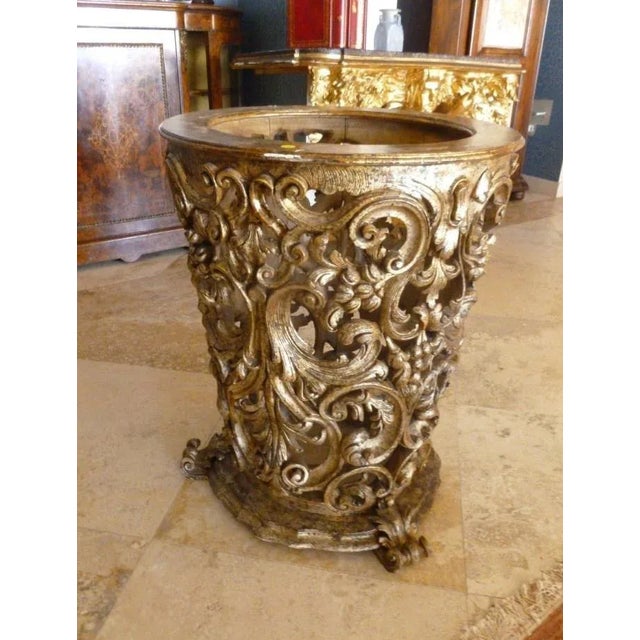 Early 20th Century Antique Italian Silver Gilt Table Base For Sale - Image 4 of 8