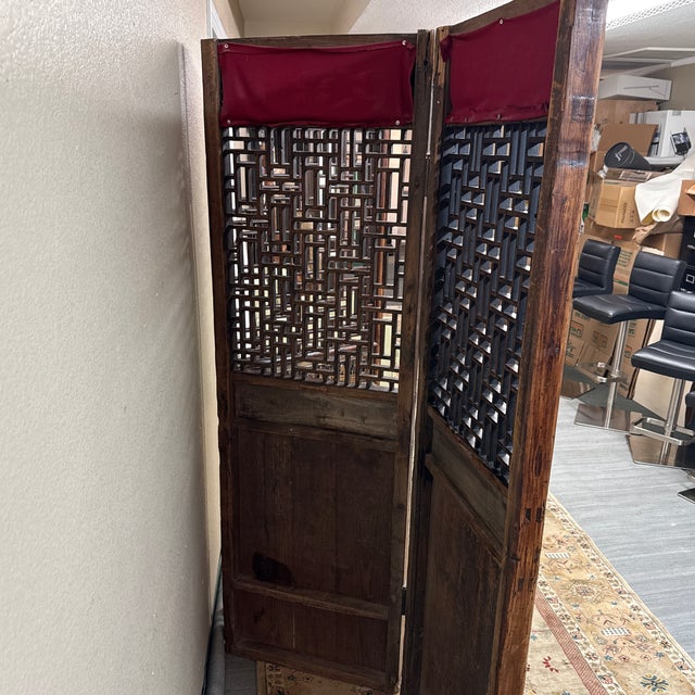 Chinese Carved Wood Folding Screen, Antique For Sale - Image 12 of 12