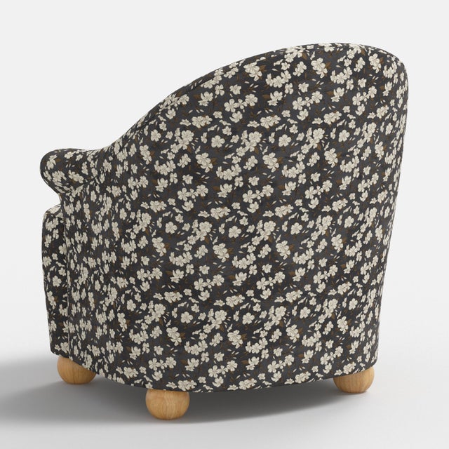 Stoffer Home x Cloth & Company Marie Bun Foot Chair in Dogwood Floral Ink For Sale In Chicago - Image 6 of 9