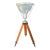 Vintage Holophane Glass Uplight Lamp on Keuffel & Esser Surveyor’s Tripod For Sale