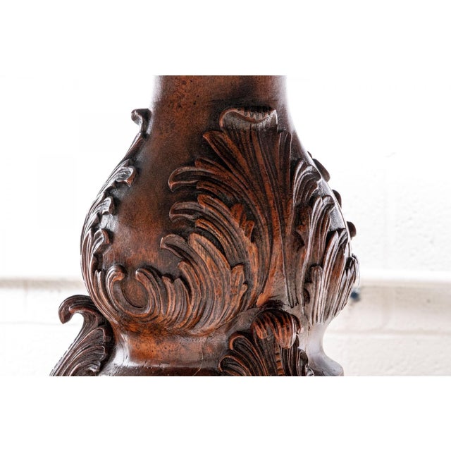 Vintage Maitland Smith Carved Mahogany Center Hall Tabl For Sale In New York - Image 6 of 8