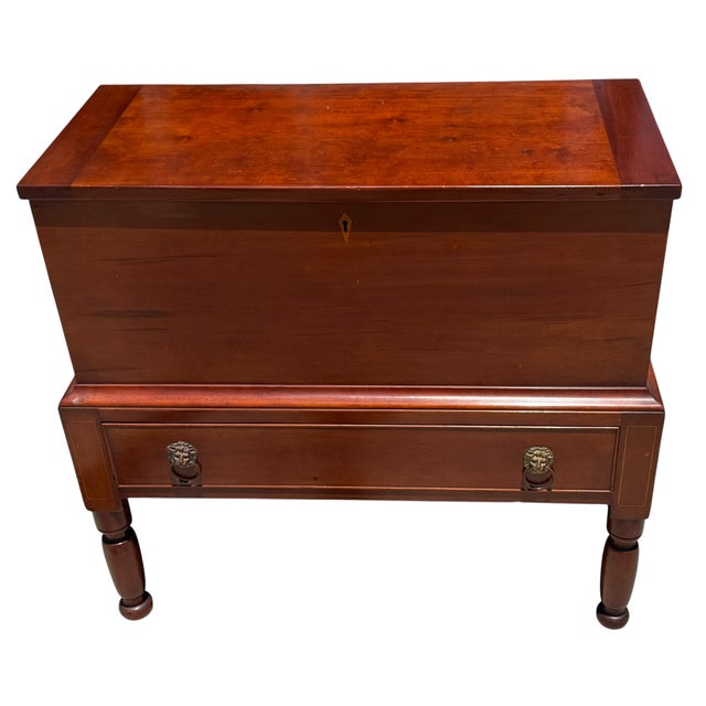 Antique American Federal Cherry Wood Bible Box For Sale - Image 4 of 6