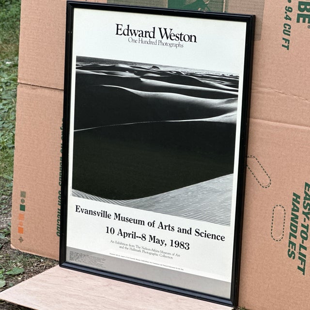Realism Edward Weston: One Hundred Photographs "Dunes" 1983 Gallery Poster Framed For Sale - Image 3 of 11