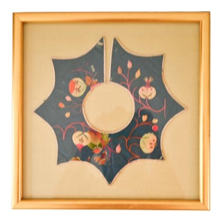 Chinese Silk Embroidered Collar Framed For Sale