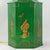 Pair of Vintage British Chinoiserie Green and Gold Hexagonal Hand-Painted Tole Tea Jar Table Lamps For Sale - Image 12 of 13